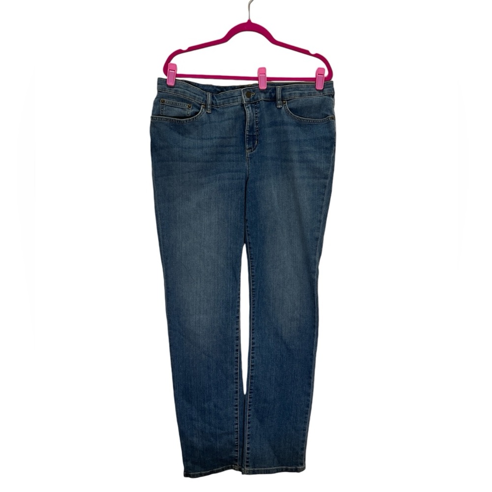 LRL Ralph Lauren Jeans Co Womens Sz 14 Blue Straight Leg Mid Rise Dark Wash